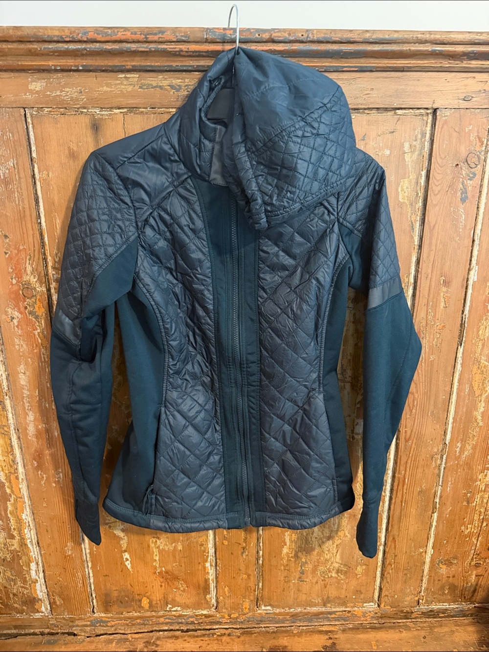 Athleta XS Women's Quilted Hooded Jacket - Teal